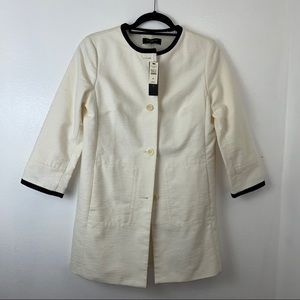 NWT Talbots cream and black half sleeve jacket